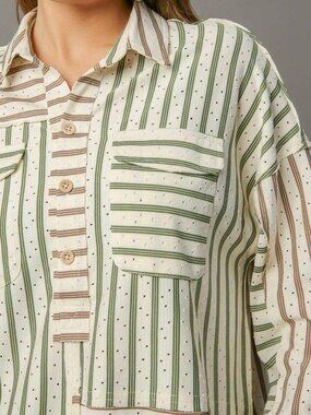 Umgee🆕Stripe Collared Button-Down Top